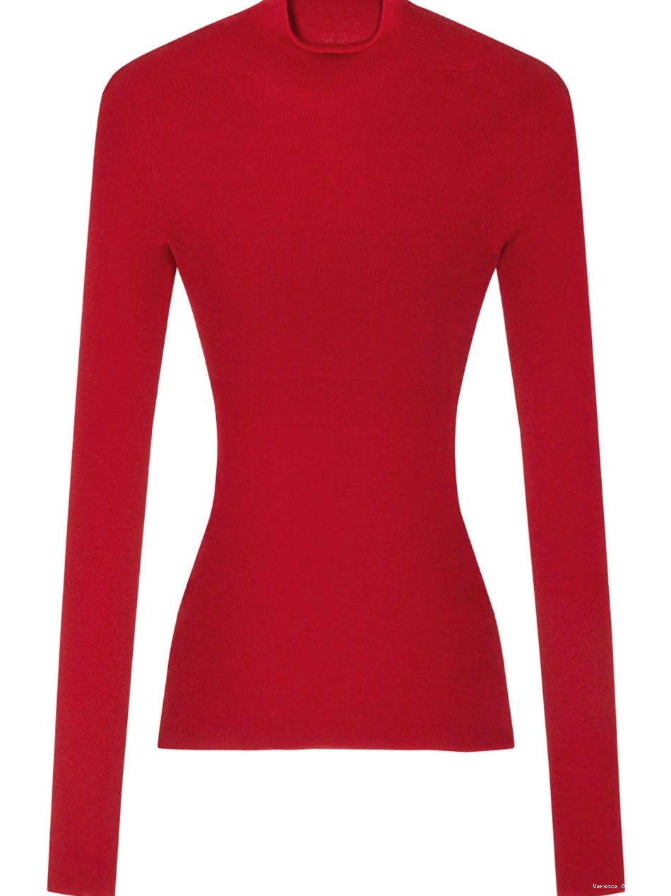 Women Versace wool top ribbed-knit 0714